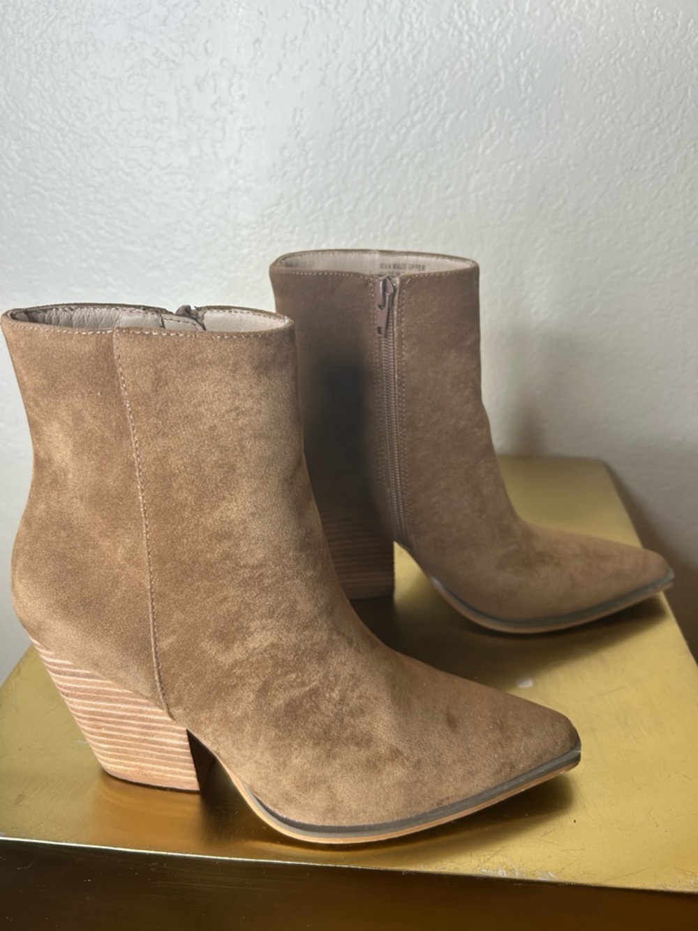 Women's Tan Pointed Ankle Booties